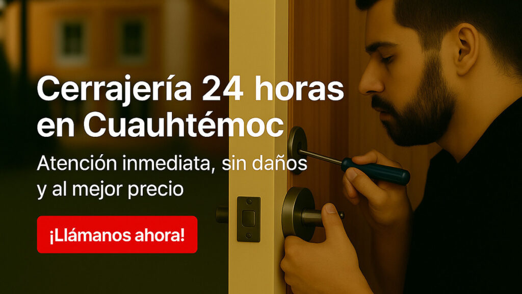 Cerrajería en Cuauhtémoc con urgencias las 24 Horas